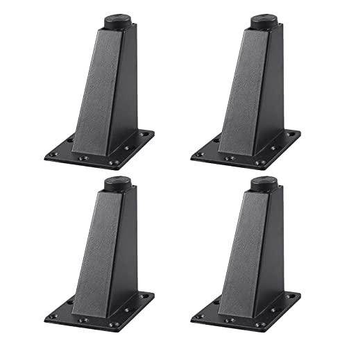 WLCNYL Möbelbeine Verstellbar, 4 Stück Tischbeine Aus Metall, Ersatzmöbelfüße, Stützbeine Für Sofas, Schränke, Betten, Schreibtische, Mit Schrauben Und Schutzfüßen,Schwarz-10cm(3.94in) von WLCNYL