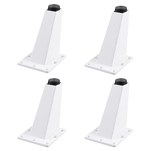 WLCNYL Möbelbeine Verstellbar, 4 Stück Tischbeine Aus Metall, Ersatzmöbelfüße, Stützbeine Für Sofas, Schränke, Betten, Schreibtische, Mit Schrauben Und Schutzfüßen,Weiß-10cm(3.94in) von WLCNYL