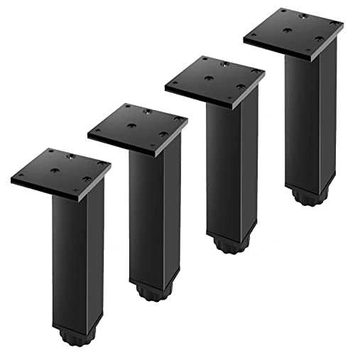 WLCNYL Möbelbeine Verstellbar, Tischbeine Metall 5~40cm, 4 Stück Aluminium-Möbelfüße, DIY-Ersatzbeine, für Sofa Schreibtisch Schrank Couchtisch Esstisch, Mit Schrauben,Schwarz-30cm/11.8in WLCNYL Möbelbeine Verstellbar, Tischbeine Metall 5~40cm, 4 Stück Aluminium-Möbelfüße, DIY-Ersatzbeine, für Sofa Schreibtisch Schrank Couchtisch Esstisch, Mit Schrauben,Schwarz-30cm/11.8in von WLCNYL