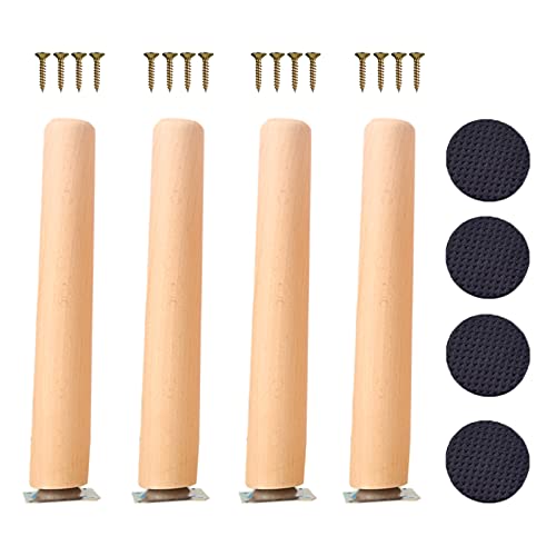 WLCNYL Möbelbeine aus Holz, Sofabeine, Tischbeine, 4 Stück DIY-Ersatzmöbelfüße, mit Montageplatten, Schrauben und Antirutschmatten, für Schränke, Betten, Schreibtische,Wooden-20cm/7.87in WLCNYL Möbelbeine aus Holz, Sofabeine, Tischbeine, 4 Stück DIY-Ersatzmöbelfüße, mit Montageplatten, Schrauben und Antirutschmatten, für Schränke, Betten, Schreibtische,Wooden-20cm/7.87in von WLCNYL