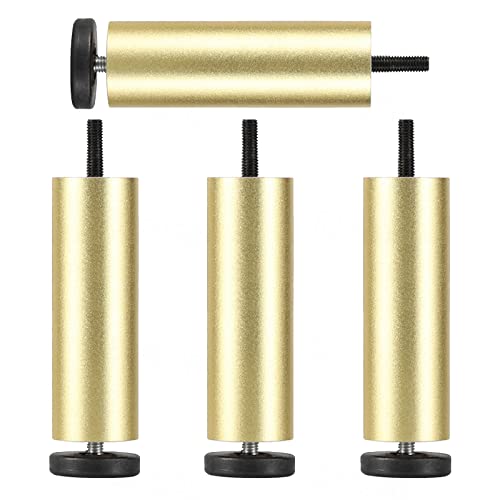 WLCNYL Möbelbeine aus Metall, verstellbare Tischbeine, Ersatz-Möbelfüße, Stützbeine für Sofa, Schreibtisch, Schrank, Couchtisch, Möbel, 4 Stück, Schwarz/Gold/Silber, für Küche und Badezimmer,Gold-2 WLCNYL Möbelbeine aus Metall, verstellbare Tischbeine, Ersatz-Möbelfüße, Stützbeine für Sofa, Schreibtisch, Schrank, Couchtisch, Möbel, 4 Stück, Schwarz/Gold/Silber, für Küche und Badezimmer,Gold-2 von WLCNYL