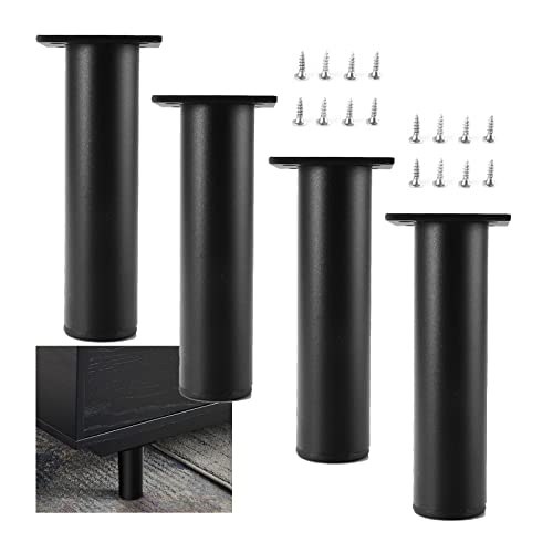 WLCNYL Runde Möbelbeine, 4 Stück verstellbare Tischbeine aus Aluminiumlegierung, DIY-Ersatzmöbelfüße für Küche, Badezimmer, Couchtisch, Schrank, Sofa, Stuhl, Schreibtisch, Schwarz/Gold/Silber,Black WLCNYL Runde Möbelbeine, 4 Stück verstellbare Tischbeine aus Aluminiumlegierung, DIY-Ersatzmöbelfüße für Küche, Badezimmer, Couchtisch, Schrank, Sofa, Stuhl, Schreibtisch, Schwarz/Gold/Silber,Black von WLCNYL