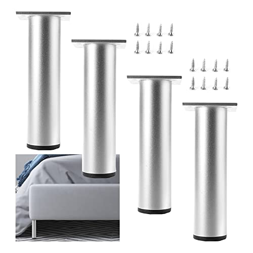 WLCNYL Runde Möbelbeine, 4 Stück verstellbare Tischbeine aus Aluminiumlegierung, DIY Küche Badezimmer Couchtisch Schrank Sofa Stuhl Schreibtisch Ersatzmöbelfüße, Schwarz/Gold/Silber,Silber-30cm(11. WLCNYL Runde Möbelbeine, 4 Stück verstellbare Tischbeine aus Aluminiumlegierung, DIY Küche Badezimmer Couchtisch Schrank Sofa Stuhl Schreibtisch Ersatzmöbelfüße, Schwarz/Gold/Silber,Silber-30cm(11. von WLCNYL