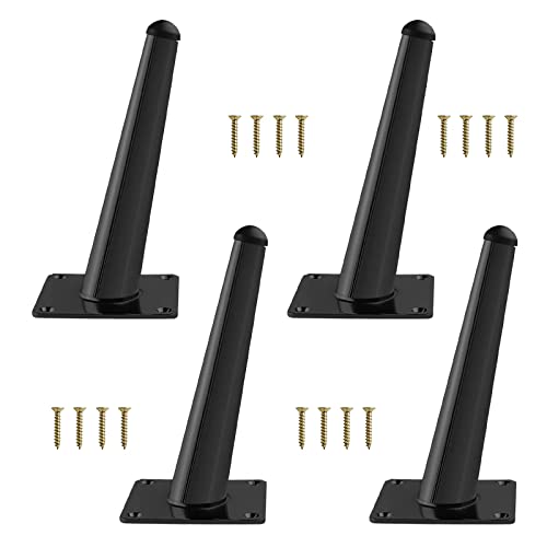 WLCNYL Schräge Möbelbeine aus Metall, Tischbeine in Schwarz/Gold, 10 cm, 12 cm, 15 cm, 18 cm, 20 cm, 25 cm, 30 cm, 35 cm, Möbelfüße, rutschfeste/verschleißfeste Ersatzbeine, für Sofas, Schreibtisch von WLCNYL
