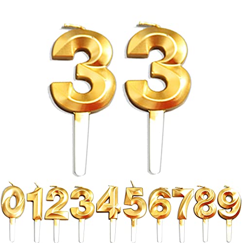 Geburtstag Kerzen, 33th Geburtstag Gold Nummer Geburtstagskuchen kerzen, Kuchen Dekoration für Geburtstag Party Hochzeit Jahrestag Abschlussfeier Feier Lieferungen Geburtstag Kerzen, 33th Geburtstag Gold Nummer Geburtstagskuchen kerzen, Kuchen Dekoration für Geburtstag Party Hochzeit Jahrestag Abschlussfeier Feier Lieferungen von WLHGH