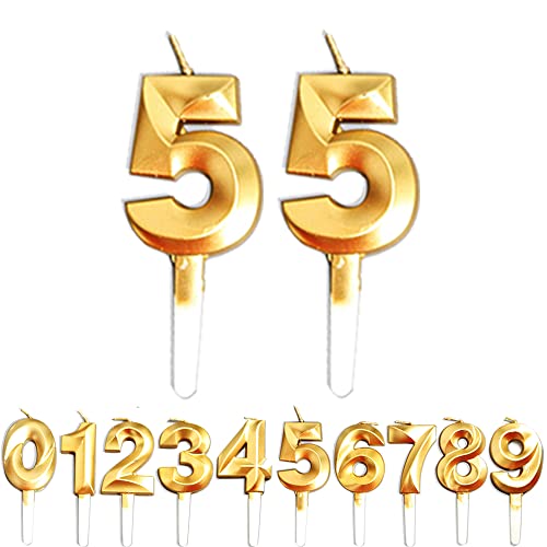 Geburtstag Kerzen, 55th Geburtstag Gold Nummer Geburtstagskuchen kerzen, Kuchen Dekoration für Geburtstag Party Hochzeit Jahrestag Abschlussfeier Feier Lieferungen Geburtstag Kerzen, 55th Geburtstag Gold Nummer Geburtstagskuchen kerzen, Kuchen Dekoration für Geburtstag Party Hochzeit Jahrestag Abschlussfeier Feier Lieferungen von WLHGH