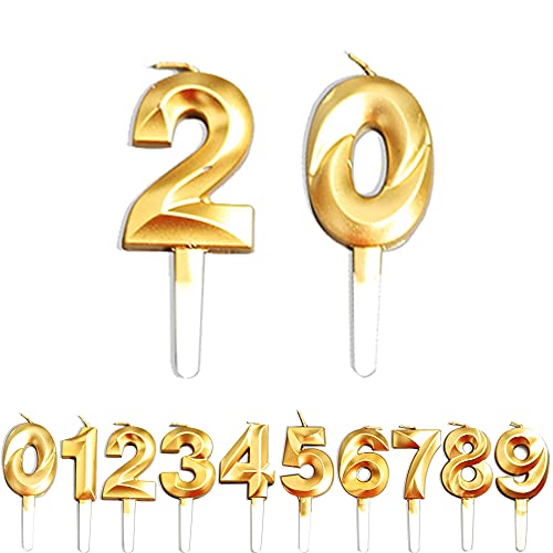Geburtstag Zahl Kerzen, 0/2/20 JJubiläumstorten Dekoration, Gold Nummer Geburtstagskuchen kerzen, Kuchen Dekoration für Geburtstag Party Hochzeit Jahrestag Abschlussfeier Feier Lieferungen Geburtstag Zahl Kerzen, 0/2/20 JJubiläumstorten Dekoration, Gold Nummer Geburtstagskuchen kerzen, Kuchen Dekoration für Geburtstag Party Hochzeit Jahrestag Abschlussfeier Feier Lieferungen von WLHGH