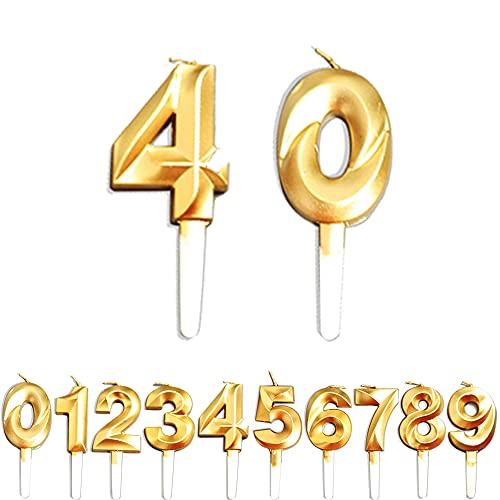 Geburtstag Zahl Kerzen, 0/4/40 JJubiläumstorten Dekoration, Gold Nummer Geburtstagskuchen kerzen, Kuchen Dekoration für Geburtstag Party Hochzeit Jahrestag Abschlussfeier Feier Lieferungen Geburtstag Zahl Kerzen, 0/4/40 JJubiläumstorten Dekoration, Gold Nummer Geburtstagskuchen kerzen, Kuchen Dekoration für Geburtstag Party Hochzeit Jahrestag Abschlussfeier Feier Lieferungen von WLHGH