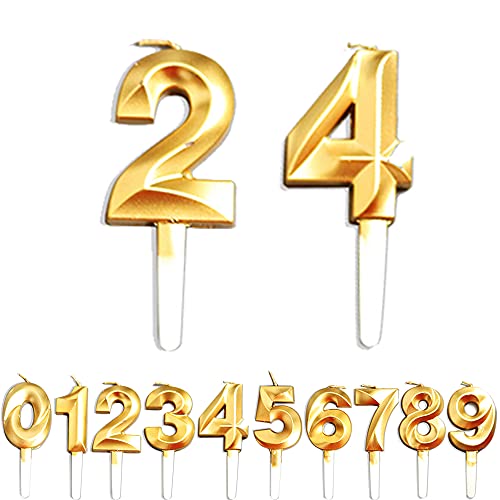 Geburtstag Zahl Kerzen, 2/4/24/42 JJubiläumstorten Dekoration, Gold Nummer Geburtstagskuchen kerzen, Kuchen Dekoration für Geburtstag Party Hochzeit Jahrestag Abschlussfeier Feier Lieferungen Geburtstag Zahl Kerzen, 2/4/24/42 JJubiläumstorten Dekoration, Gold Nummer Geburtstagskuchen kerzen, Kuchen Dekoration für Geburtstag Party Hochzeit Jahrestag Abschlussfeier Feier Lieferungen von WLHGH