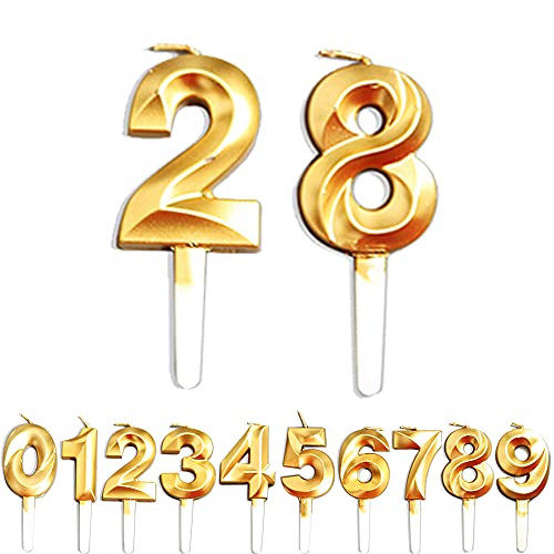 Geburtstag Zahl Kerzen, 2/8/28/82 JJubiläumstorten Dekoration, Gold Nummer Geburtstagskuchen kerzen, Kuchen Dekoration für Geburtstag Party Hochzeit Jahrestag Abschlussfeier Feier Lieferungen Geburtstag Zahl Kerzen, 2/8/28/82 JJubiläumstorten Dekoration, Gold Nummer Geburtstagskuchen kerzen, Kuchen Dekoration für Geburtstag Party Hochzeit Jahrestag Abschlussfeier Feier Lieferungen von WLHGH