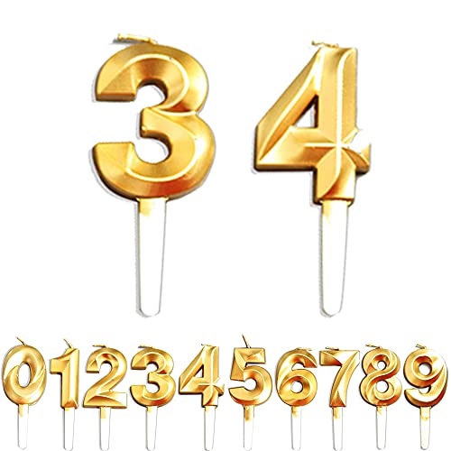 Geburtstag Zahl Kerzen, 3/4/34/43 JJubiläumstorten Dekoration, Gold Nummer Geburtstagskuchen kerzen, Kuchen Dekoration für Geburtstag Party Hochzeit Jahrestag Abschlussfeier Feier Lieferungen Geburtstag Zahl Kerzen, 3/4/34/43 JJubiläumstorten Dekoration, Gold Nummer Geburtstagskuchen kerzen, Kuchen Dekoration für Geburtstag Party Hochzeit Jahrestag Abschlussfeier Feier Lieferungen von WLHGH