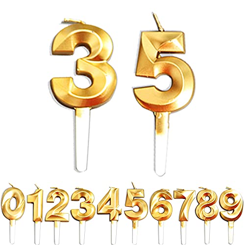 Geburtstag Zahl Kerzen, 3/5/35/53 JJubiläumstorten Dekoration, Gold Nummer Geburtstagskuchen kerzen, Kuchen Dekoration für Geburtstag Party Hochzeit Jahrestag Abschlussfeier Feier Lieferungen Geburtstag Zahl Kerzen, 3/5/35/53 JJubiläumstorten Dekoration, Gold Nummer Geburtstagskuchen kerzen, Kuchen Dekoration für Geburtstag Party Hochzeit Jahrestag Abschlussfeier Feier Lieferungen von WLHGH