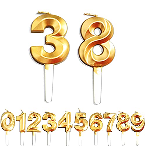 Geburtstag Zahl Kerzen, 3/8/38/83 JJubiläumstorten Dekoration, Gold Nummer Geburtstagskuchen kerzen, Kuchen Dekoration für Geburtstag Party Hochzeit Jahrestag Abschlussfeier Feier Lieferungen Geburtstag Zahl Kerzen, 3/8/38/83 JJubiläumstorten Dekoration, Gold Nummer Geburtstagskuchen kerzen, Kuchen Dekoration für Geburtstag Party Hochzeit Jahrestag Abschlussfeier Feier Lieferungen von WLHGH