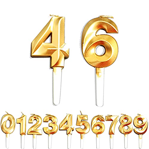 Geburtstag Zahl Kerzen, 4/6/46/64 JJubiläumstorten Dekoration, Gold Nummer Geburtstagskuchen kerzen, Kuchen Dekoration für Geburtstag Party Hochzeit Jahrestag Abschlussfeier Feier Lieferungen Geburtstag Zahl Kerzen, 4/6/46/64 JJubiläumstorten Dekoration, Gold Nummer Geburtstagskuchen kerzen, Kuchen Dekoration für Geburtstag Party Hochzeit Jahrestag Abschlussfeier Feier Lieferungen von WLHGH