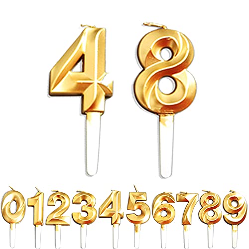 Geburtstag Zahl Kerzen, 4/8/48/84 JJubiläumstorten Dekoration, Gold Nummer Geburtstagskuchen kerzen, Kuchen Dekoration für Geburtstag Party Hochzeit Jahrestag Abschlussfeier Feier Lieferungen Geburtstag Zahl Kerzen, 4/8/48/84 JJubiläumstorten Dekoration, Gold Nummer Geburtstagskuchen kerzen, Kuchen Dekoration für Geburtstag Party Hochzeit Jahrestag Abschlussfeier Feier Lieferungen von WLHGH