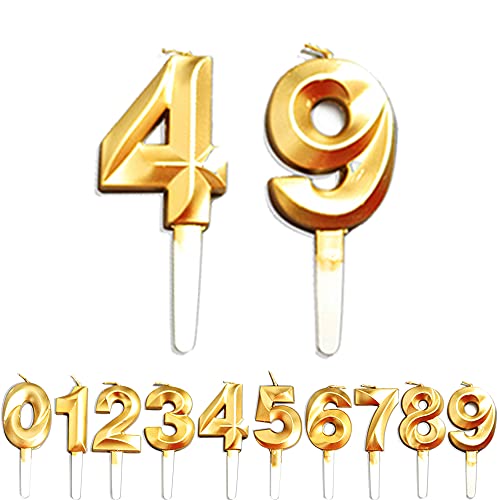 Geburtstag Zahl Kerzen, 4/9/49/94 JJubiläumstorten Dekoration, Gold Nummer Geburtstagskuchen kerzen, Kuchen Dekoration für Geburtstag Party Hochzeit Jahrestag Abschlussfeier Feier Lieferungen Geburtstag Zahl Kerzen, 4/9/49/94 JJubiläumstorten Dekoration, Gold Nummer Geburtstagskuchen kerzen, Kuchen Dekoration für Geburtstag Party Hochzeit Jahrestag Abschlussfeier Feier Lieferungen von WLHGH