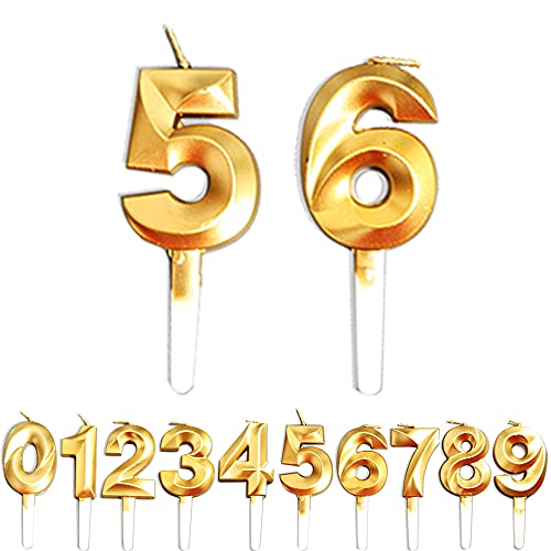 Geburtstag Zahl Kerzen, 5/6/56/65 JJubiläumstorten Dekoration, Gold Nummer Geburtstagskuchen kerzen, Kuchen Dekoration für Geburtstag Party Hochzeit Jahrestag Abschlussfeier Feier Lieferungen Geburtstag Zahl Kerzen, 5/6/56/65 JJubiläumstorten Dekoration, Gold Nummer Geburtstagskuchen kerzen, Kuchen Dekoration für Geburtstag Party Hochzeit Jahrestag Abschlussfeier Feier Lieferungen von WLHGH