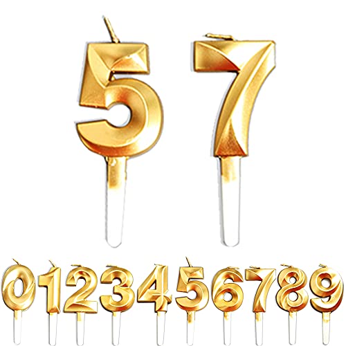 Geburtstag Zahl Kerzen, 5/7/57/75 JJubiläumstorten Dekoration, Gold Nummer Geburtstagskuchen kerzen, Kuchen Dekoration für Geburtstag Party Hochzeit Jahrestag Abschlussfeier Feier Lieferungen Geburtstag Zahl Kerzen, 5/7/57/75 JJubiläumstorten Dekoration, Gold Nummer Geburtstagskuchen kerzen, Kuchen Dekoration für Geburtstag Party Hochzeit Jahrestag Abschlussfeier Feier Lieferungen von WLHGH