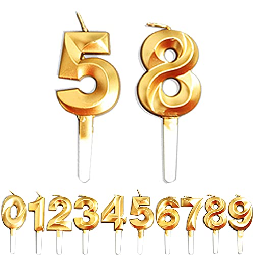 Geburtstag Zahl Kerzen, 5/8/58/85 JJubiläumstorten Dekoration, Gold Nummer Geburtstagskuchen kerzen, Kuchen Dekoration für Geburtstag Party Hochzeit Jahrestag Abschlussfeier Feier Lieferungen Geburtstag Zahl Kerzen, 5/8/58/85 JJubiläumstorten Dekoration, Gold Nummer Geburtstagskuchen kerzen, Kuchen Dekoration für Geburtstag Party Hochzeit Jahrestag Abschlussfeier Feier Lieferungen von WLHGH