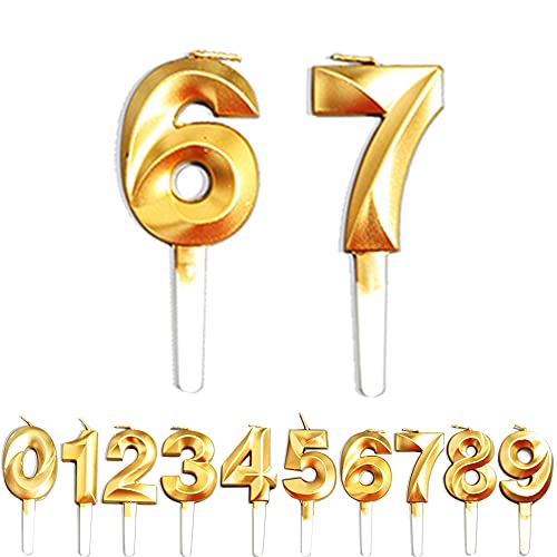 Geburtstag Zahl Kerzen, 6/7/67/76 JJubiläumstorten Dekoration, Gold Nummer Geburtstagskuchen kerzen, Kuchen Dekoration für Geburtstag Party Hochzeit Jahrestag Abschlussfeier Feier Lieferungen Geburtstag Zahl Kerzen, 6/7/67/76 JJubiläumstorten Dekoration, Gold Nummer Geburtstagskuchen kerzen, Kuchen Dekoration für Geburtstag Party Hochzeit Jahrestag Abschlussfeier Feier Lieferungen von WLHGH