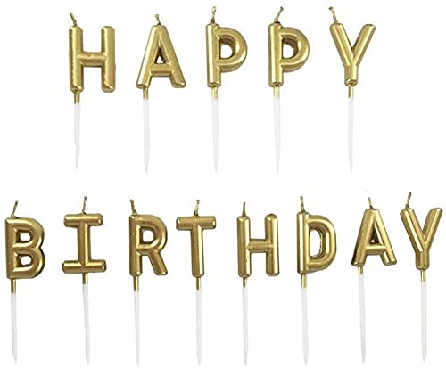 Geburtstag Zahl Kerzen, Gold Nummer Geburtstagskuchen kerzen, Kuchen Dekoration für Geburtstag Party Hochzeit Jahrestag Abschlussfeier Feier Lieferungen (Golden, Happy Birthday) von WLHGH
