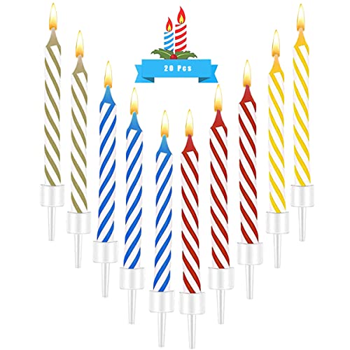 Magic Relight Geburtstagskerzen, 20 Stück Fun Prank Kit Kuchen Tricks und Dekorationen mit Trickkerze für Geburtstage, Partys, Weihnachten und Feiern von WLHGH