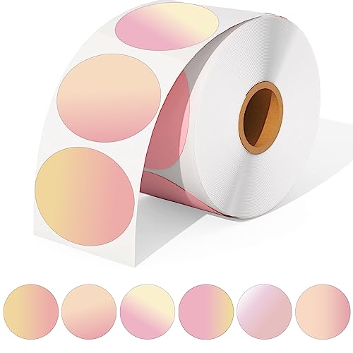 WLHGH 2" Runde Thermische Etiketten, Selbstklebende Kreis Aufkleber Drucker Etikett, 6 Farbverläufe Thermo-Etikett für Barcode, Logo Design, Adresse, QR Code, Adresse, Inventar, 600 Etiketten/Rolle WLHGH 2" Runde Thermische Etiketten, Selbstklebende Kreis Aufkleber Drucker Etikett, 6 Farbverläufe Thermo-Etikett für Barcode, Logo Design, Adresse, QR Code, Adresse, Inventar, 600 Etiketten/Rolle von WLHGH