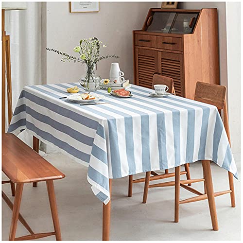 Gestreifte Quaste Tischdecke, 100x150cm, Baumwoll Leinen Rechteck Staubdichte Tischdecke, waschbare Tischdecke für die Küche Tischdekoration von WLL
