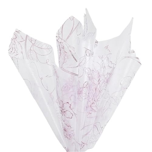 Geschenke Geschenkpapier 20 Stück 60 x 60 cm, mit Zuckerwatte ausgekleidetes Blumenstrauß-Geschenkpapier, Rosen-bedrucktes Baumwollpapier, blumenfarbenes Blumen-Verpackungsblatt FüR Urlaub(Purple) von WLIHDB