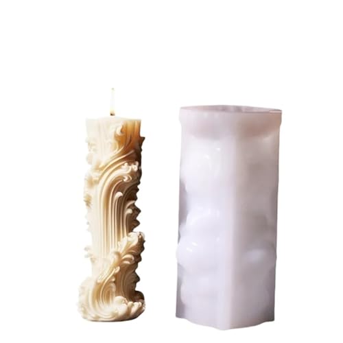 Kerzenformen 1/5-teiliges zylindrisches Stumpenkerzenform-Set, inklusive Silikonform, Seife, Kerzenherstellungszubehör FüR Diy(1 pcs D Styles) von WLIHDB