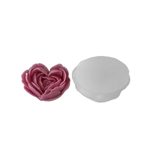 Kerzenformen 10PCS Liebe Blumen Form DIY Herzförmige Rosen Aromatherapie Kerze Epoxidharz Gips Form Handgemachte Seife Silikon Formen FüR Diy(L) von WLIHDB
