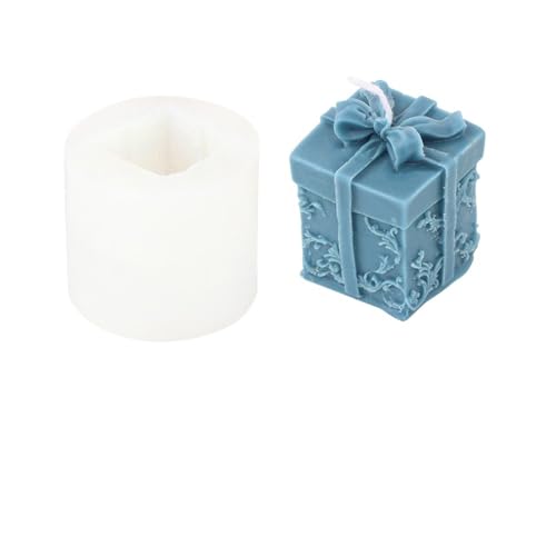 Kerzenformen 2PCS 3D Wiederverwendbare Box Silikon Form DIY Duft Kerze Geschenk Boxen Kerzen Form Seife Harz Form Weihnachten Dekor FüR Diy(Style03) von WLIHDB