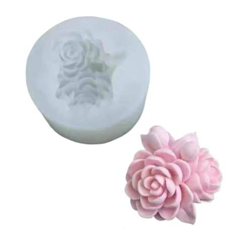 Kerzenformen 4PCS Blume Aromatherapie Gips Silikon Form Handgemachte Kreative Gips Handwerk Auto Dekoration Epoxidharz Formen FüR Diy(B Silicone Mold) von WLIHDB