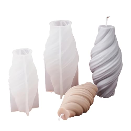 Kerzenformen 4PCS Spirale Kerze Silikon Form DIY Geometrische Form Duft Kerze Gießen Harz Form Handgemachte Gips Beton FüR Diy von WLIHDB