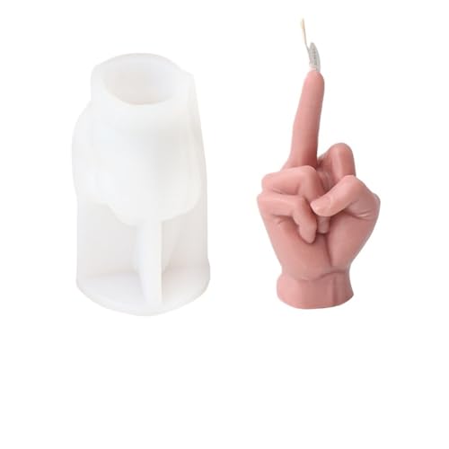 Kerzenformen 4PCS kreative Geste Kerze machen Set menschliche Hand Herz Finger Seife Harz Silikonform FüR Diy(White02) von WLIHDB