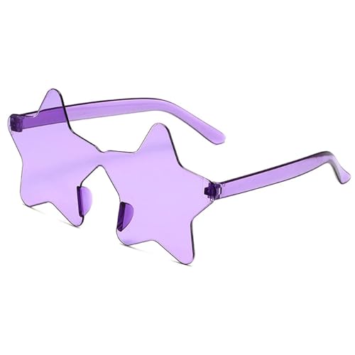 Partybrille 20 Stück rahmenlose, sternförmige, einfarbige Brillengläser for Brillen, coole Disco-Brillen for Damen und Herren, modische Pentagramm-Sonnenbrille FüR Junggesellinnenabschiede(Purple) Partybrille 20 Stück rahmenlose, sternförmige, einfarbige Brillengläser for Brillen, coole Disco-Brillen for Damen und Herren, modische Pentagramm-Sonnenbrille FüR Junggesellinnenabschiede(Purple) von WLIHDB