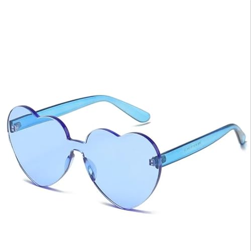Partybrille 20 stücke Herz Sonnenbrillen for Frauen Männer Randlose Brillen Weibliche Sonnenbrillen FüR Junggesellinnenabschiede(Blue) von WLIHDB