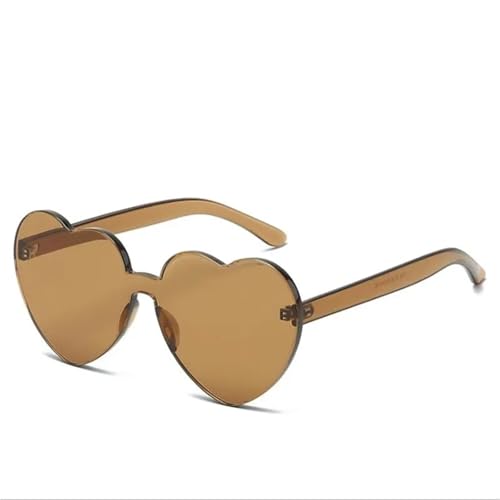 Partybrille 20 stücke Herz Sonnenbrillen for Frauen Männer Randlose Brillen Weibliche Sonnenbrillen FüR Junggesellinnenabschiede(Brown) von WLIHDB