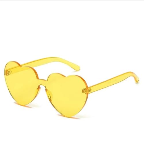 Partybrille 20 stücke Herz Sonnenbrillen for Frauen Männer Randlose Brillen Weibliche Sonnenbrillen FüR Junggesellinnenabschiede(Yellow) von WLIHDB