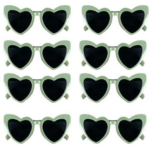 Partybrille 20 stücke Herzförmige Sonnenbrillen for Damen, Junggesellinnenabschiedsgeschenke, Gläser, Brautparty, Hochzeitsdekoration, Brautjungferngeschenke FüR Junggesellinnenabschiede(Green) von WLIHDB