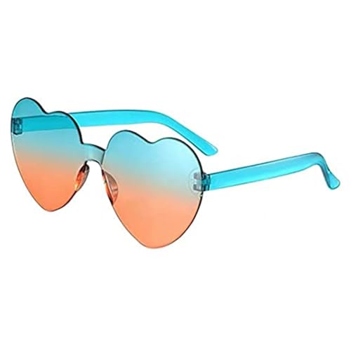 Partybrille 20 stücke Liebe Herzform Sonnenbrille Frauen Randlose Rahmen Tönung Klare Linse Bunte Gradienten Sonnenbrille Weibliche Schattierungen FüR Junggesellinnenabschiede(Color 3) von WLIHDB
