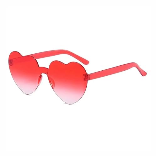 Partybrille 20 stücke Liebe Herzform Sonnenbrille Frauen Randlose Rahmen Tönung Klare Linse Bunte Gradienten Sonnenbrille Weibliche Schattierungen FüR Junggesellinnenabschiede(Color 7) von WLIHDB