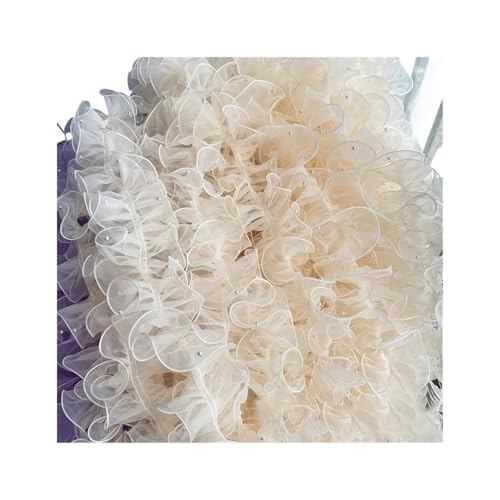 Spitzenband 1 Yard WavesPleated Spitzenbesätze Band Stoff Applikation Falten Rüschen mit Perlen DIY Nähzubehör Handwerk FüR NäHen Handwerk(Color4) von WLIHDB