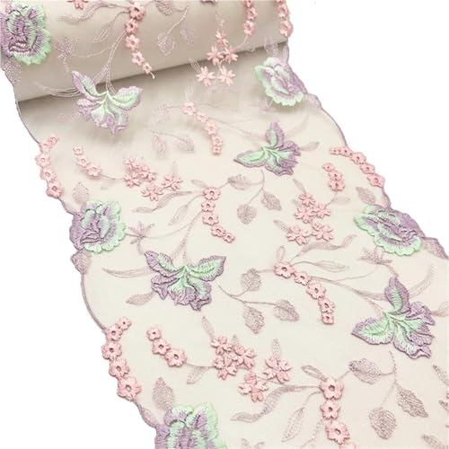 Spitzenband 1 Yards Rosa Bestickter Stoff Spitzenbesatz Band Handarbeit DIY Nähen Handwerk for Kostüm Hut Dekoration Spitzenstoff FüR NäHen Handwerk(Color7) von WLIHDB