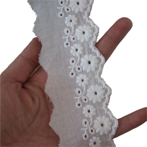 Spitzenband 10 Yards Hohlspitze aus reiner Baumwolle, Stickerei-Besatz, handgefertigtes DIY-Dekorationszubehör FüR NäHen Handwerk(Color1) von WLIHDB