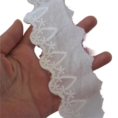 Spitzenband 10 Yards Hohlspitze aus reiner Baumwolle, Stickerei-Besatz, handgefertigtes DIY-Dekorationszubehör FüR NäHen Handwerk(Color2) von WLIHDB