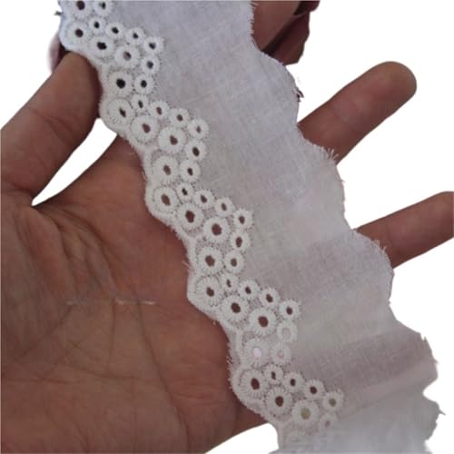 Spitzenband 10 Yards Hohlspitze aus reiner Baumwolle, Stickerei-Besatz, handgefertigtes DIY-Dekorationszubehör FüR NäHen Handwerk(Color3) von WLIHDB