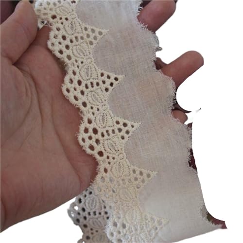 Spitzenband 10 Yards Hohlspitze aus reiner Baumwolle, Stickerei-Besatz, handgefertigtes DIY-Dekorationszubehör FüR NäHen Handwerk(Color4) von WLIHDB
