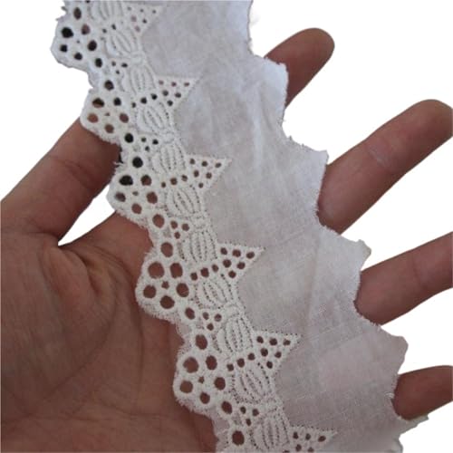 Spitzenband 10 Yards Hohlspitze aus reiner Baumwolle, Stickerei-Besatz, handgefertigtes DIY-Dekorationszubehör FüR NäHen Handwerk(Color5) von WLIHDB