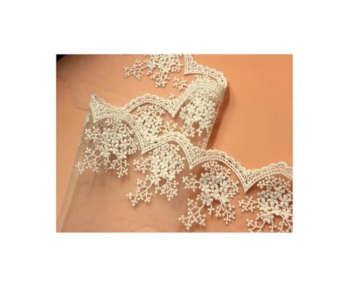 Spitzenband 11 cm Breite Kleidung Material DIY Handwerk Hochzeit Stickerei Spitze Trim Nähzubehör Home Dekoration FüR NäHen Handwerk(Beige) von WLIHDB